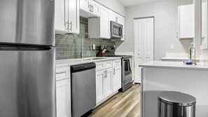 Fridge, dining tables