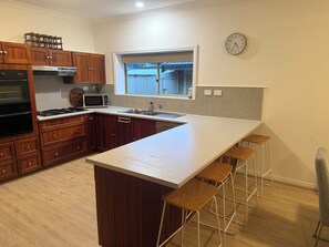 Microwave, oven, stovetop, dishwasher