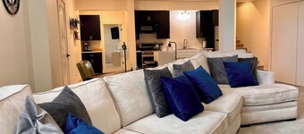 Nestled on the Marianna Butte Golf Course in Loveland, this modern garden-level basement retreat offers stunning mountain & lake views through large windows, flooding the space with light.  Just a short drive to CSU campus & Estes Park