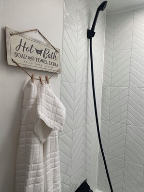 Towels, soap, toilet paper