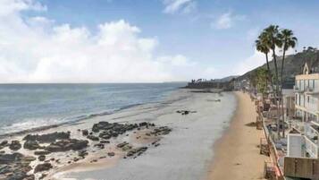 On the beach, beach towels