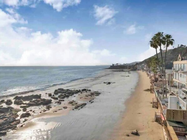 On the beach, beach towels