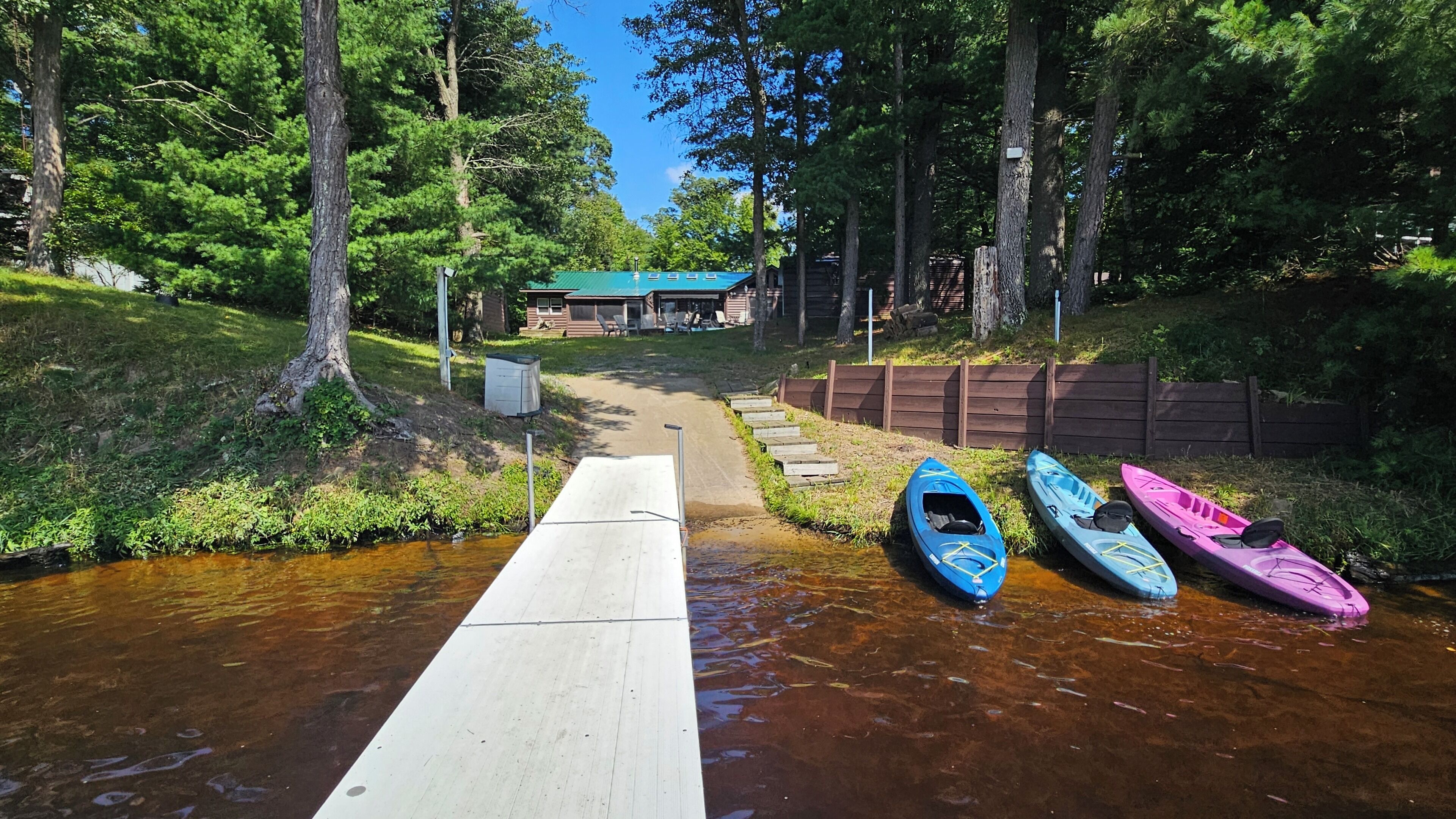 back of property, kayaks available for your use