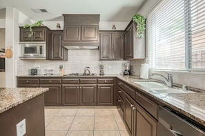 Microwave, oven, stovetop, dishwasher