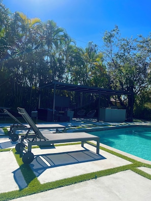 Outdoor pool, a heated pool