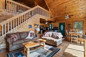 TV, fireplace, table football, offices - Mountain Views-Hot Tub-Games-Pool & Foosball (Morganton)