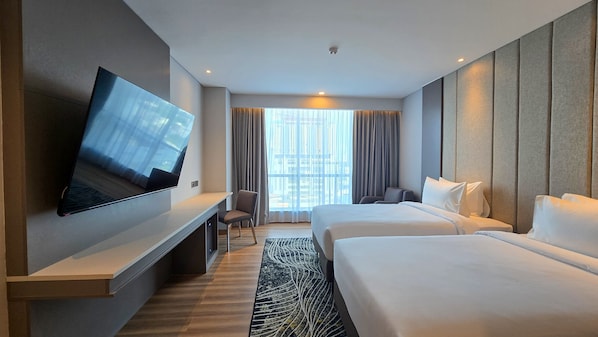 Quarto duplo luxo | Frigobar, cofres nos quartos, Wi-Fi de cortesia