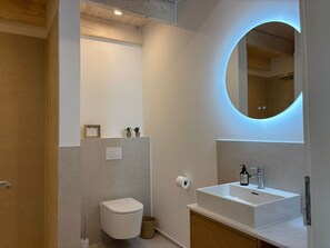 Ducha, secador de pelo y toallas