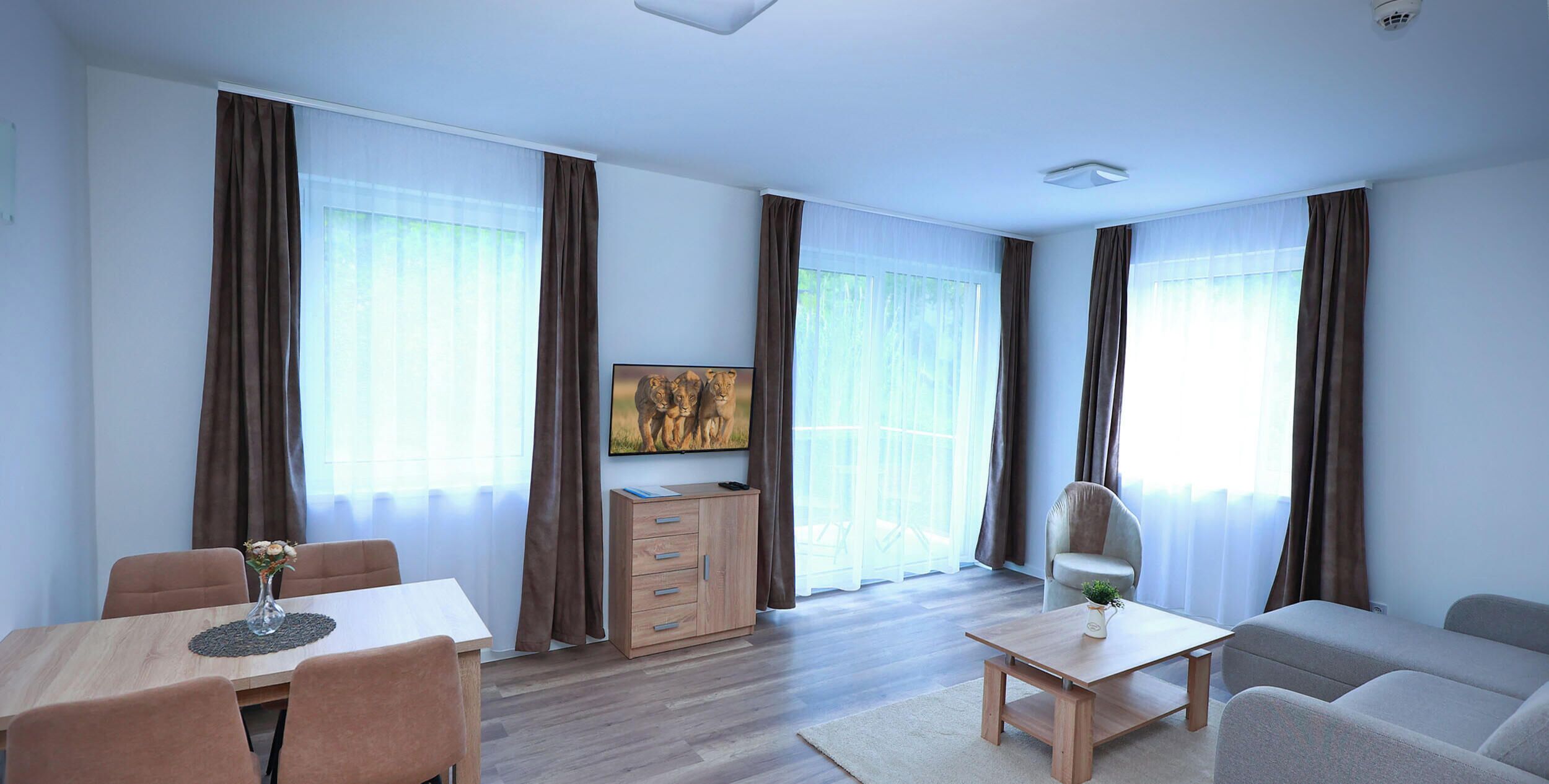 Superior appartement, balkon, uitzicht op tuin | Woonruimte