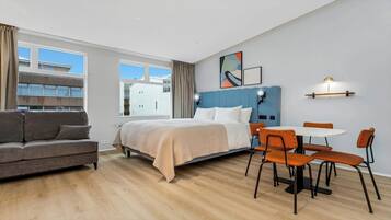 In-room safe, laptop workspace, blackout curtains, iron/ironing board