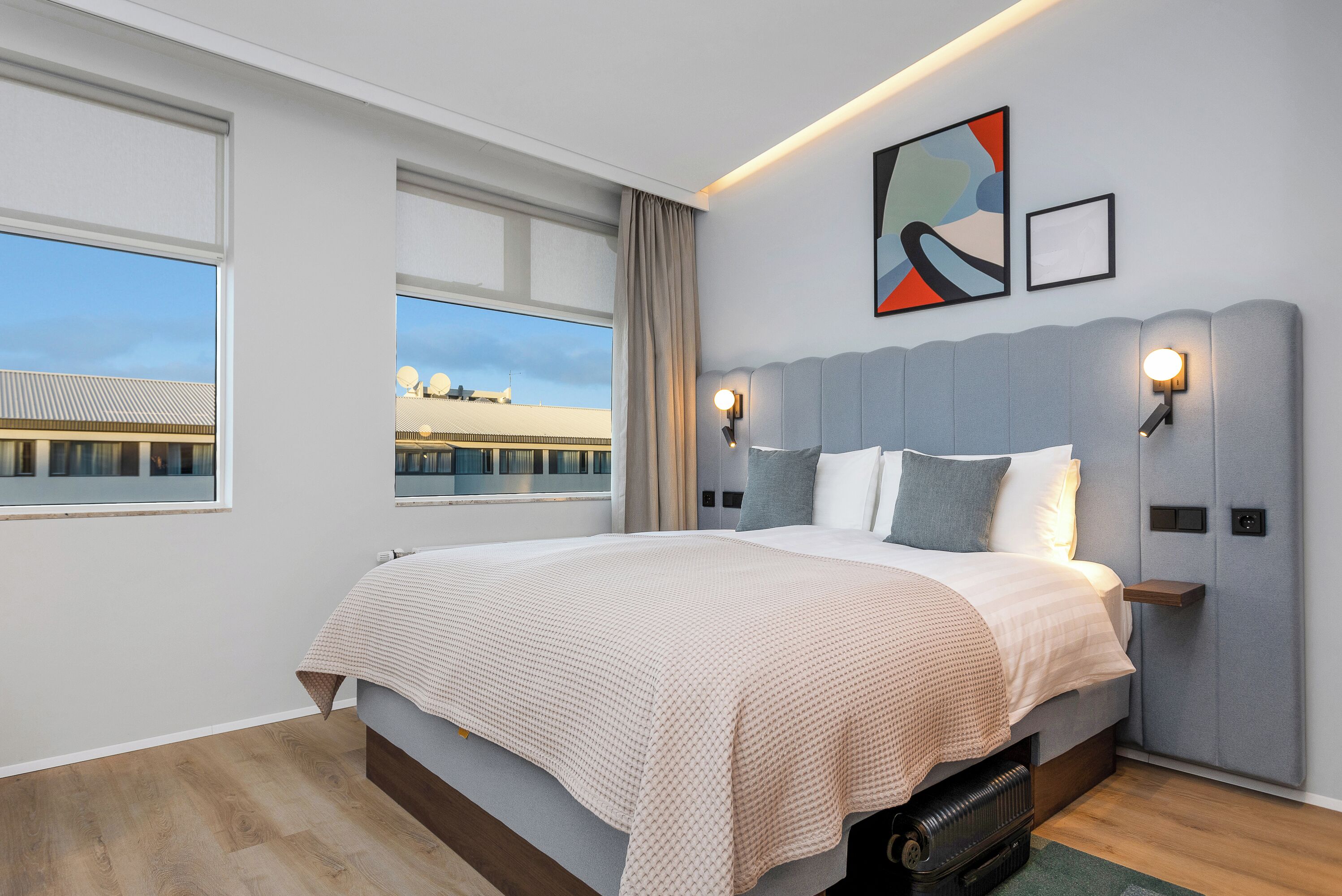 In-room safe, laptop workspace, blackout curtains, iron/ironing board