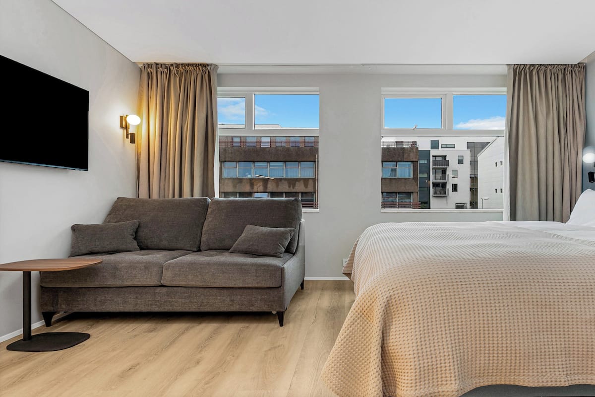 Studio, 1 Queen Bed with Sofa bed, Kitchen | Blackout drapes, free WiFi, bed sheets