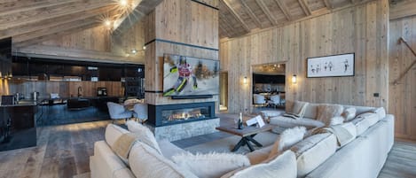 Télévision, cheminée