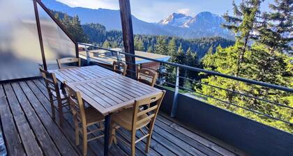 Modern Mountain Apartment With Balcony