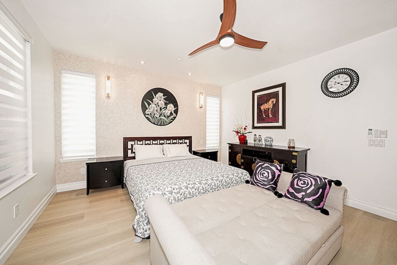 1 bedroom, desk, iron/ironing board, travel crib