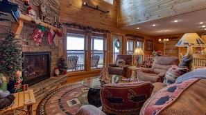 Smart TV, fireplace
