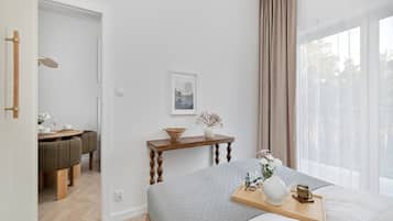 Apartamento | 1 dormitorio, tabla de planchar con plancha, mobiliario individual