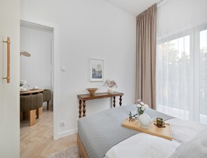 Apartamento | 1 dormitorio, tabla de planchar con plancha, mobiliario individual