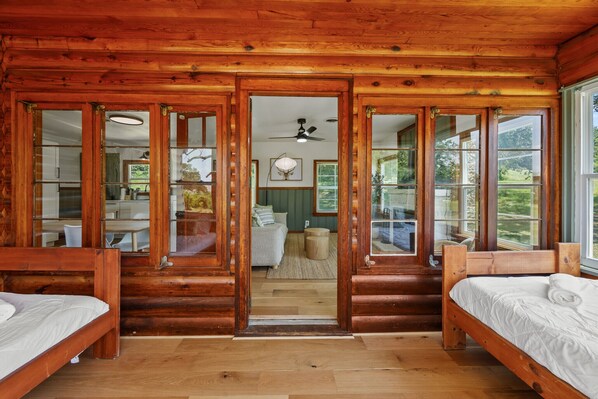 4 bedrooms, iron/ironing board, travel cot, WiFi