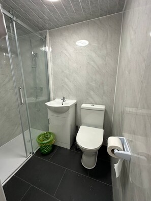 Dusche, Handtücher, Toilettenpapier