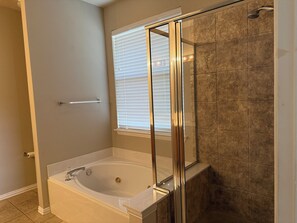 Jetted tub, hair dryer, towels, soap - Tranquil Escape on Crooked Ridge in the City of Lakes (The Colony)