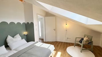 1 室のベッドルーム、旅行用ベビーベッド、WiFi (無料)、ベッドシーツ
