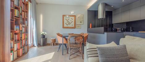 Apartment (1 Bedroom) | Living area | 32-inch Smart TV with cable channels