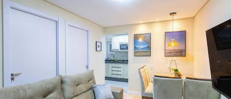 Basic Apartment | Living area | 40-inch TV with digital channels