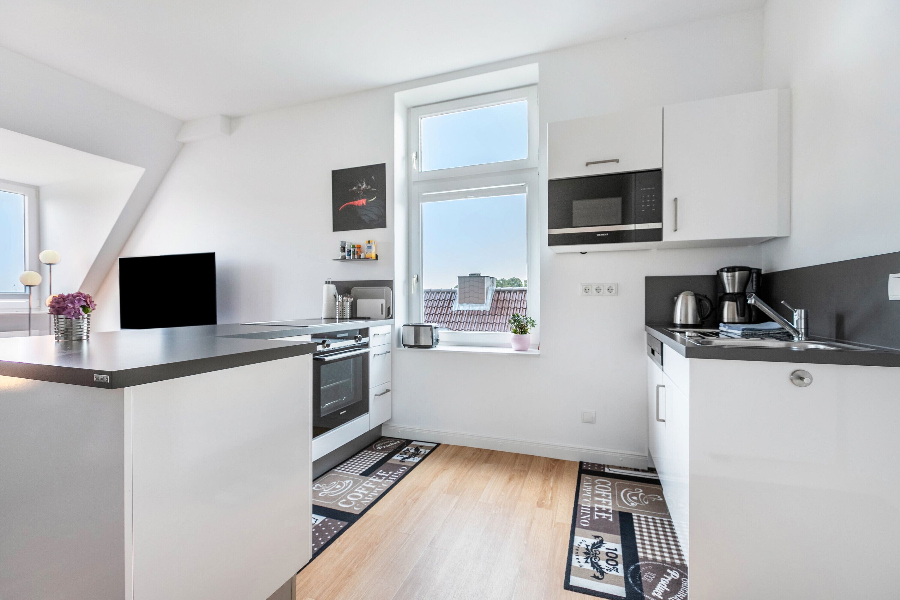 Kühlschrank, Mikrowelle, Ofen, Herdplatte