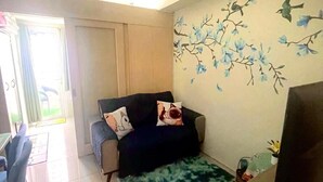 Condo, 2 Bedrooms, Accessible, Smoking | Living area - Condo With Balcony at Makati SM Jazz (Makati)