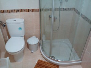 Shower, hair dryer, bidet, towels - APARTMENT FOR RENT IN LAXE (laxe)