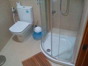 Shower, hair dryer, bidet, towels - APARTMENT FOR RENT IN LAXE (laxe)