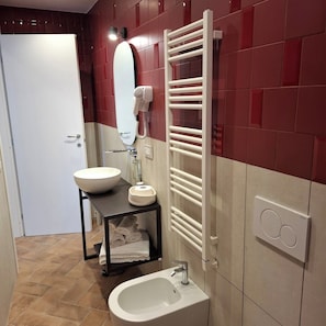 Hair dryer, towels