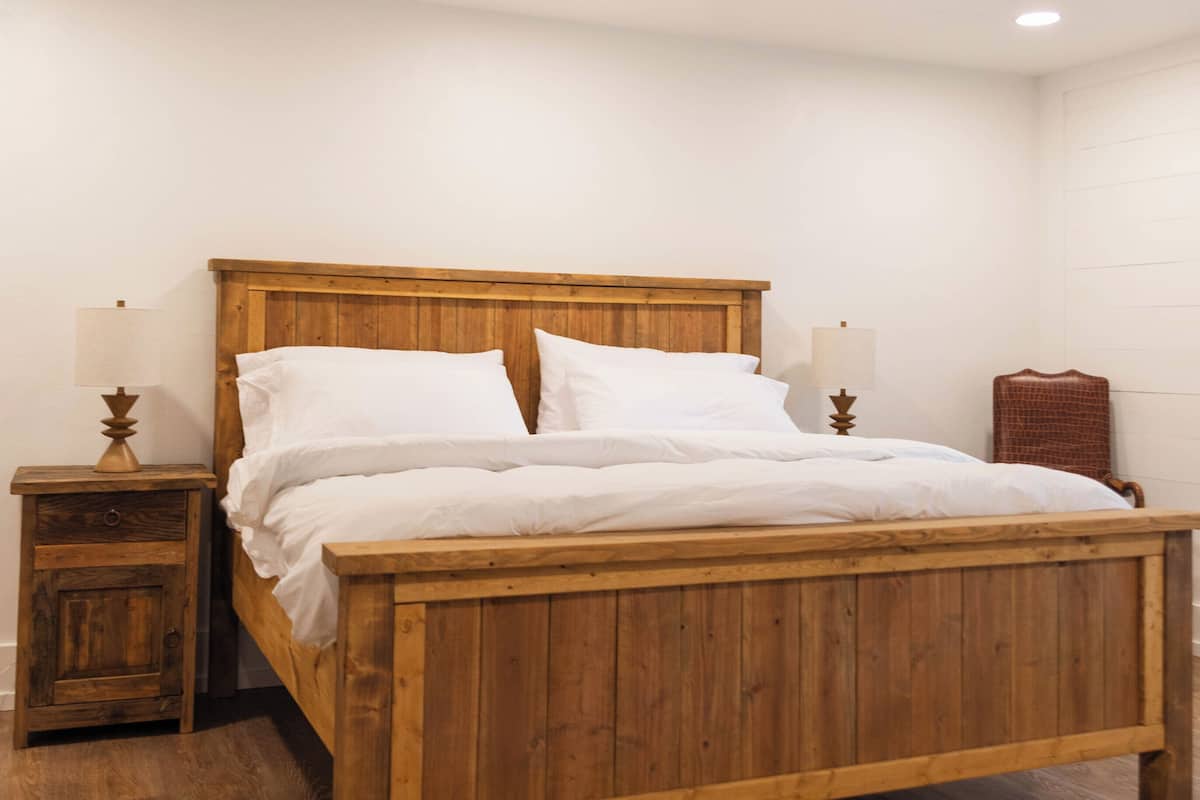 Premium bedding, down duvets, individually decorated