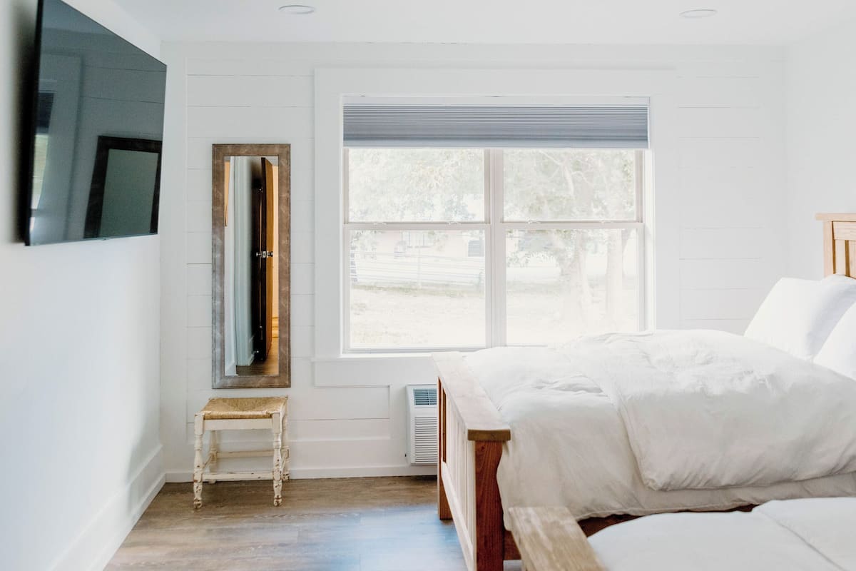 Premium bedding, down duvets, individually decorated