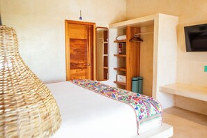 1 bedroom, desk, iron/ironing board, travel cot