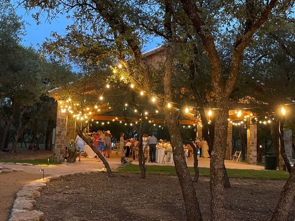 Outdoor banquet area