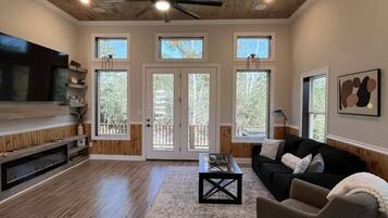 Télévision, cheminée, chaßne hi-fi