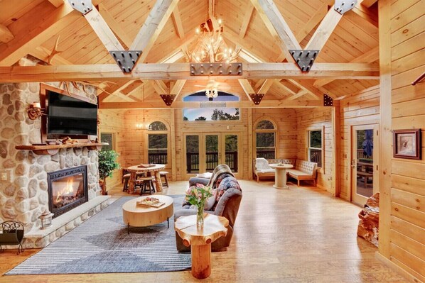 Smart TV, fireplace, video games, ping pong