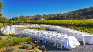 Outdoor banquet area