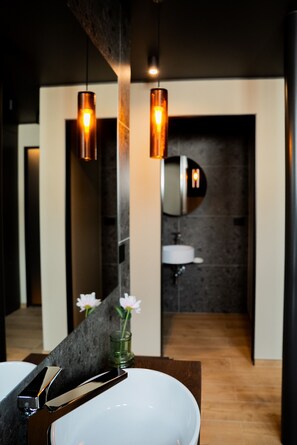 Ducha, secador de pelo y toallas