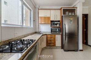 Basic Apartment | Private kitchen - Seaview apt w/ BBQ 50m From Beach Att0602 (Itapema)