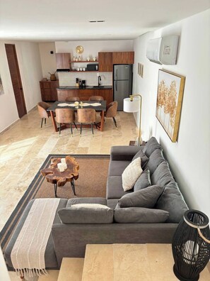 Deluxe Apartment, 3 Bedrooms | Living area