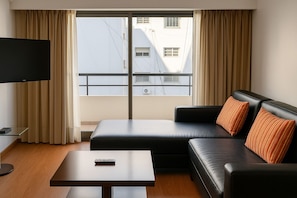 Apartment, 1 Bedroom, Non Smoking, Balcony | Living area | 1-inch TV with cable channels
