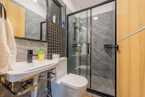 Towels, soap, toilet paper