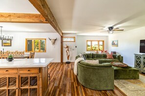 TV, fireplace - Casa Tres Agaves - Santa Fe, NM (Santa Fe)