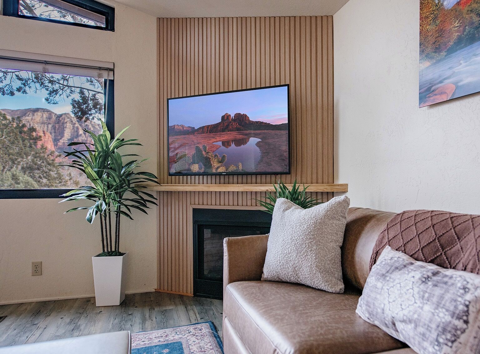 Fernseher, Kamin