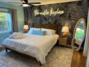 2 bedrooms, iron/ironing board, travel crib, WiFi