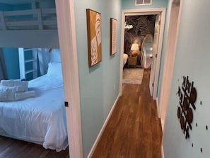 2 bedrooms, iron/ironing board, travel cot, WiFi