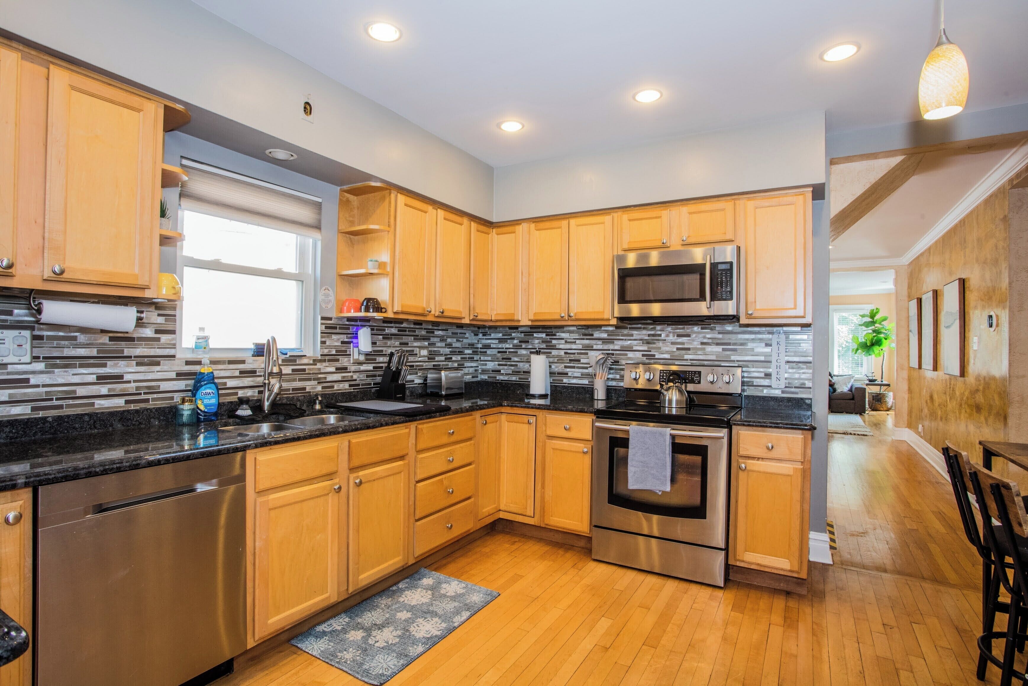 Microwave, oven, stovetop, dishwasher